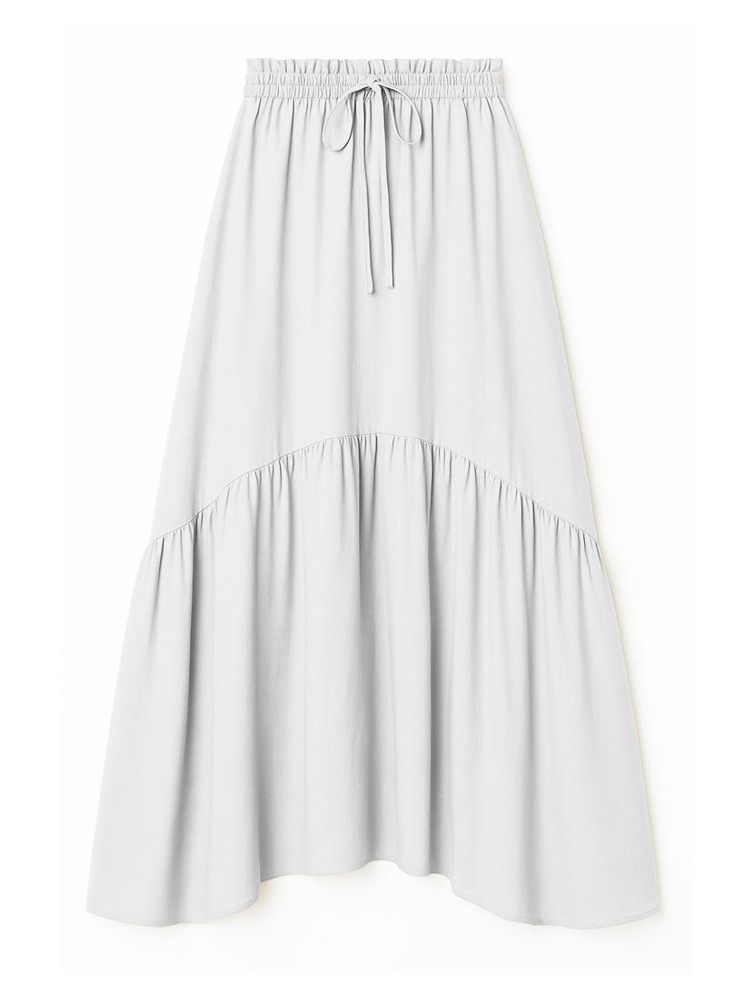 women solid high rise maxi tiered skirt - 22006387 - Standard Image - 3