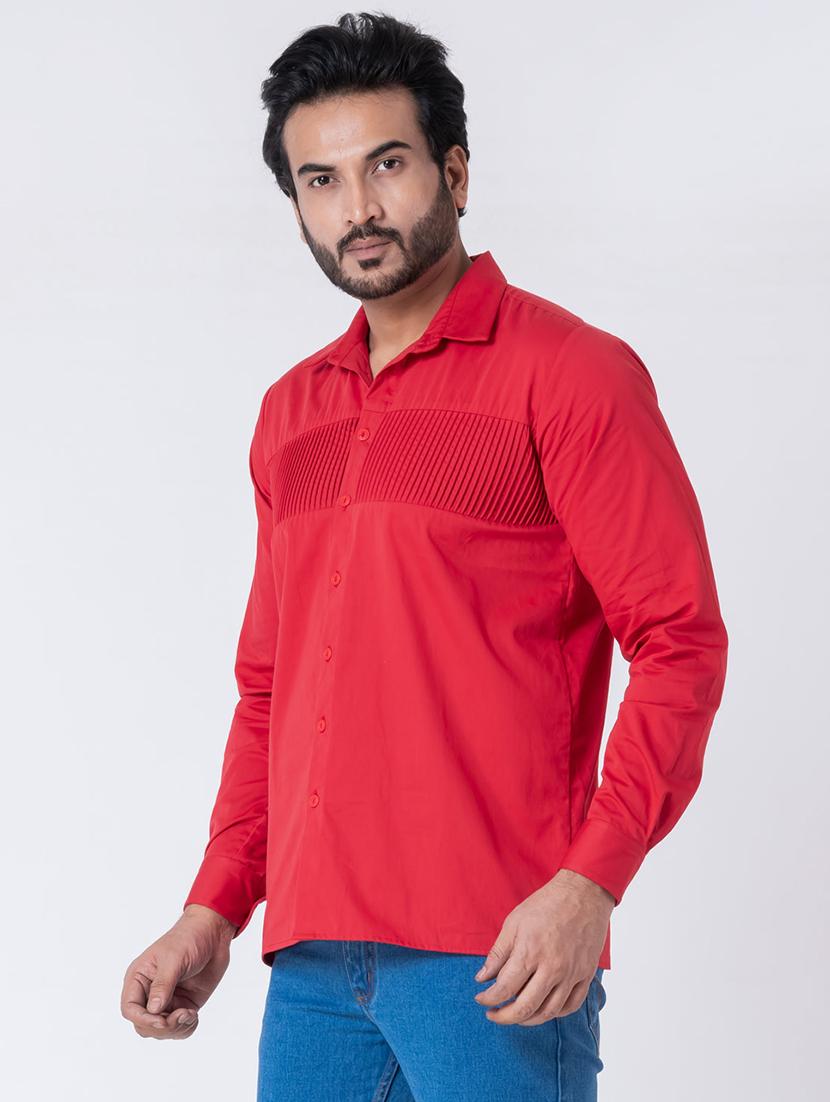 men textured long sleeve regular fit casual shirt - 22006406 -  Zoom Image - 0