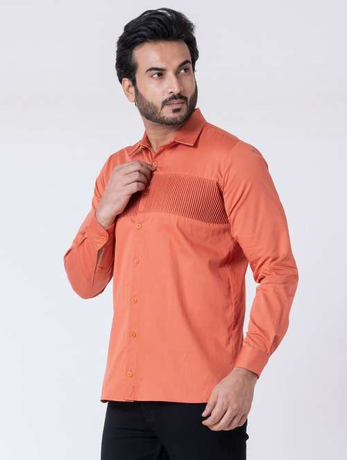 men textured long sleeve regular fit casual shirt - 22006407 -  Standard Image - 0