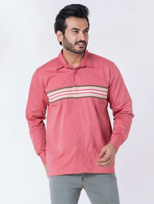 men striped long sleeve regular fit casual shirt - 22006409 -  Standard Image - 0