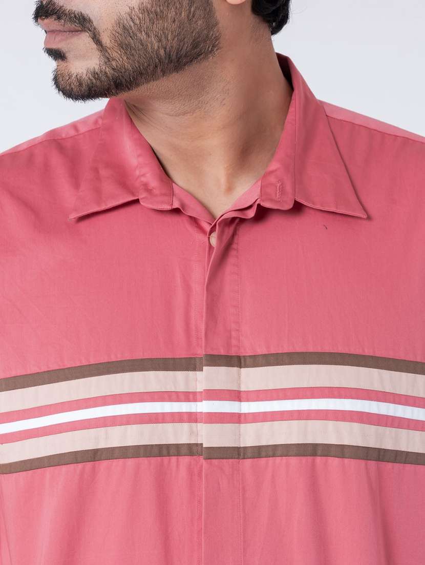 men striped long sleeve regular fit casual shirt - 22006409 -  Standard Image - 3
