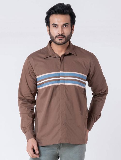 men striped long sleeve regular fit casual shirt - 22006410 -  Standard Image - 0