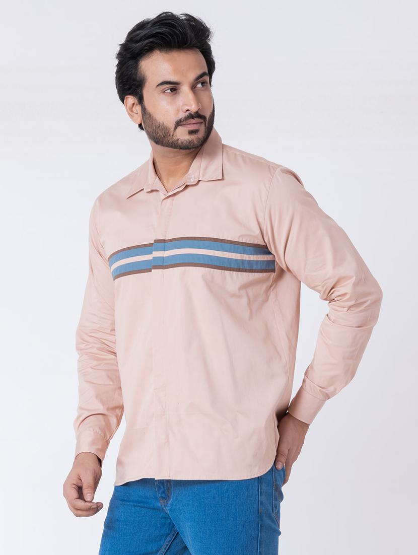 men striped long sleeve regular fit casual shirt - 22006412 - Zoom Image - 0