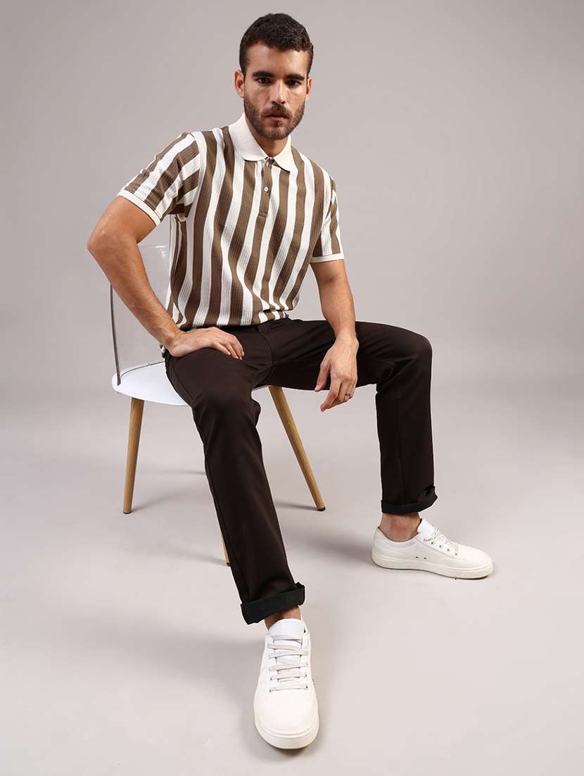 men striped short sleeve regular fit polo t-shirt - 22006493 -  Standard Image - 3