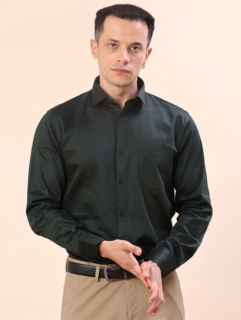 men solid long sleeve regular fit formal shirt