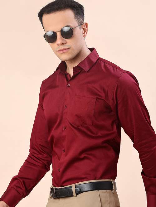 men solid long sleeve regular fit formal shirt - 22006531 -  Standard Image - 0