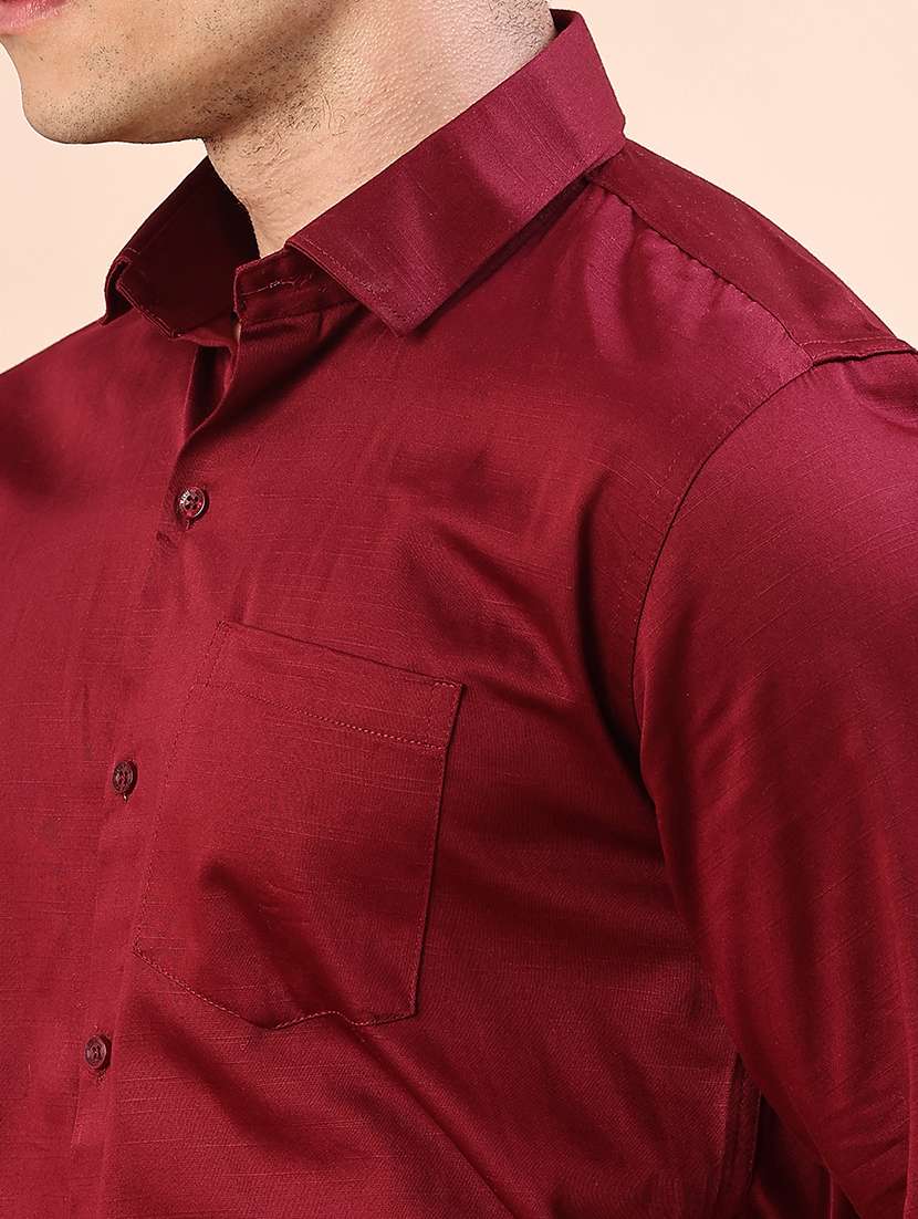men solid long sleeve regular fit formal shirt - 22006531 -  Standard Image - 5