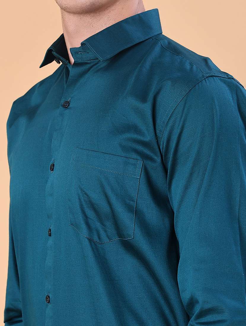 men solid long sleeve regular fit formal shirt - 22006574 -  Standard Image - 5