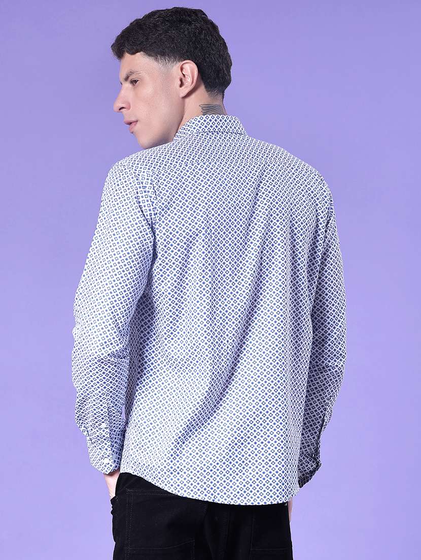 men printed long sleeve regular fit casual shirt - 22006598 - Standard Image - 3
