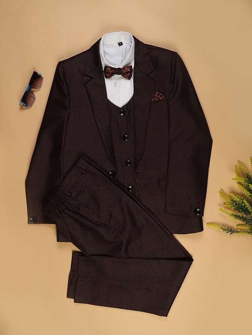 boys solid long sleeve 3 piece suit set - 22006631 -  Standard Image - 0