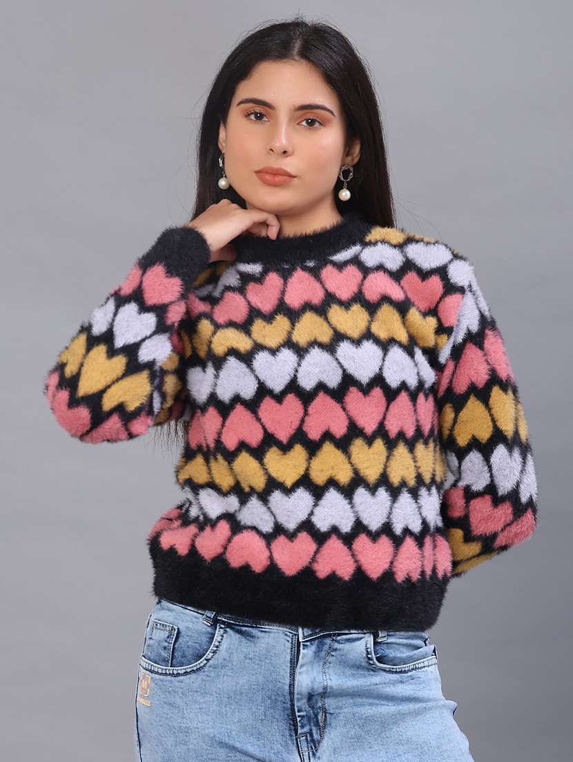 women self design long sleeve pullover - 22006734 -  Standard Image - 3