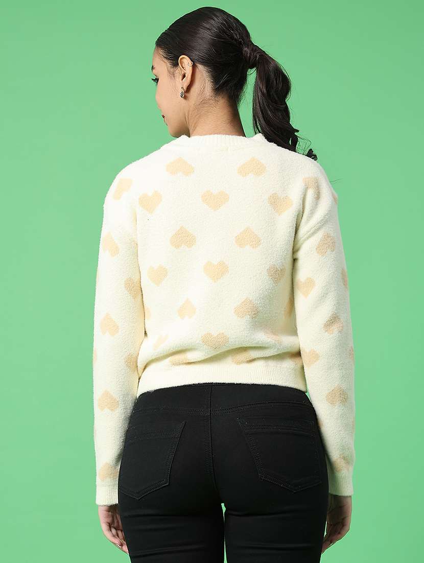 women self design long sleeve waist length pullover - 22006785 -  Standard Image - 3