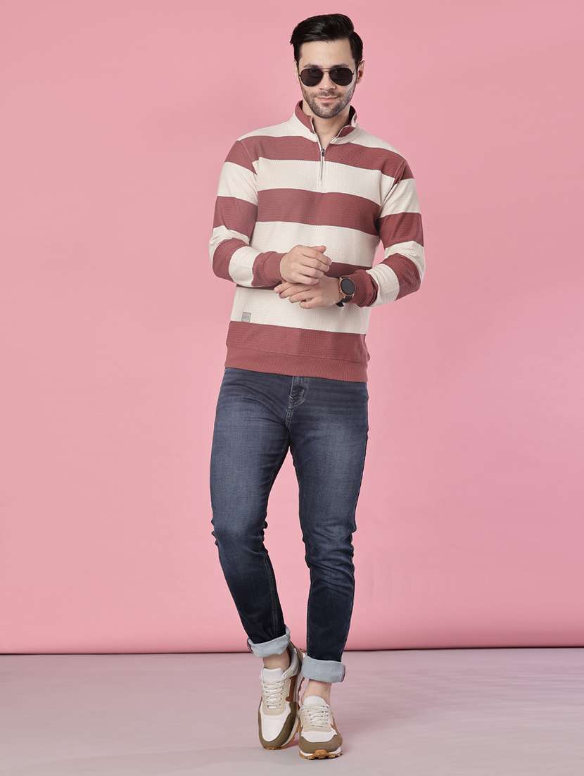 men striped long sleeve regular fit sweatshirt - 22006810 -  Standard Image - 3