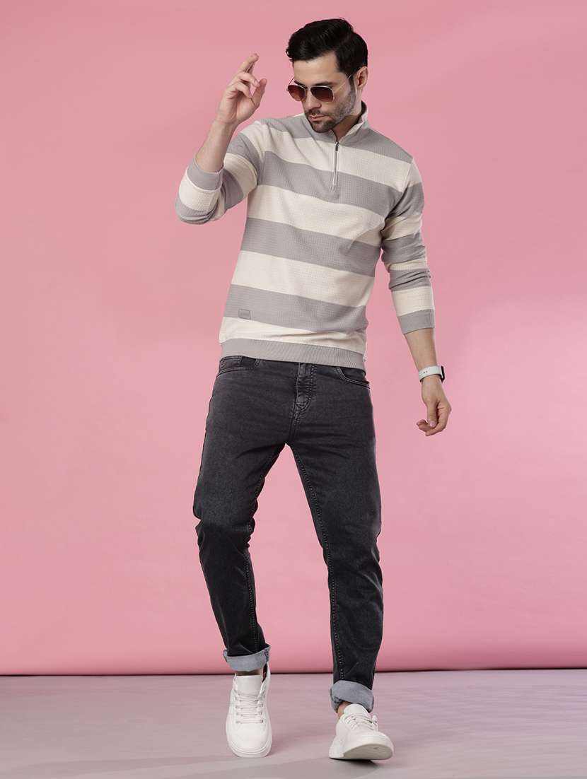men striped long sleeve regular fit sweatshirt - 22006817 -  Standard Image - 3
