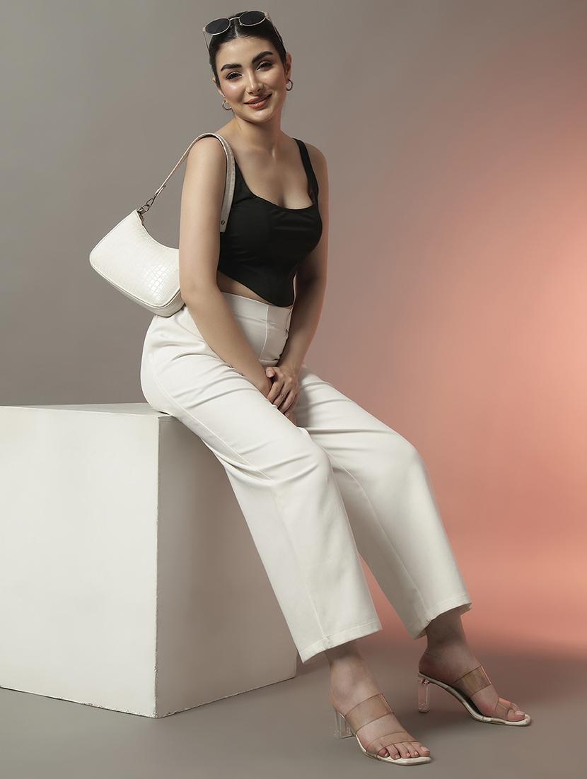 women solid square neck crop top - 22006886 - Standard Image - 5