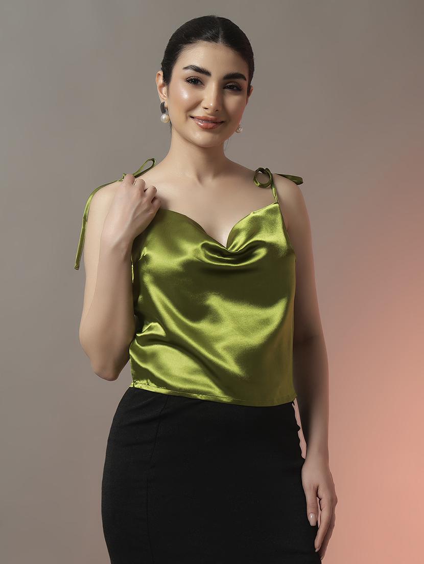 women solid cowl neck party wear top - 22006888 -  Zoom Image - 0