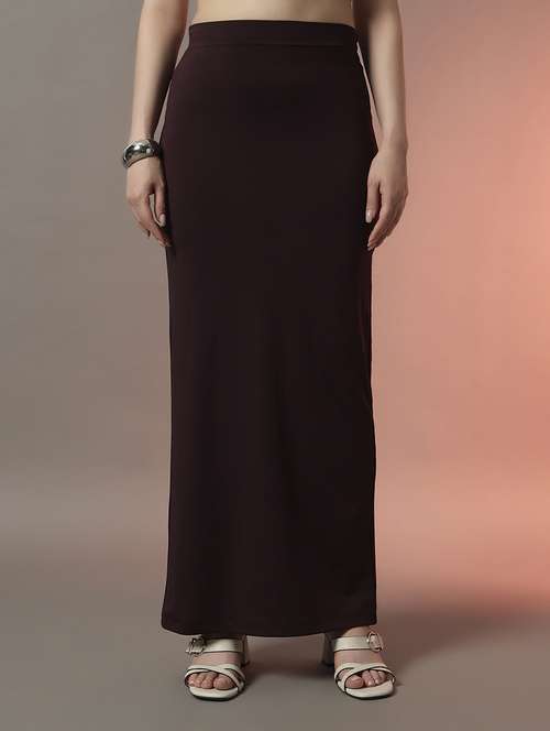 women solid high rise bodycon maxi skirt - 22006896 -  Standard Image - 0