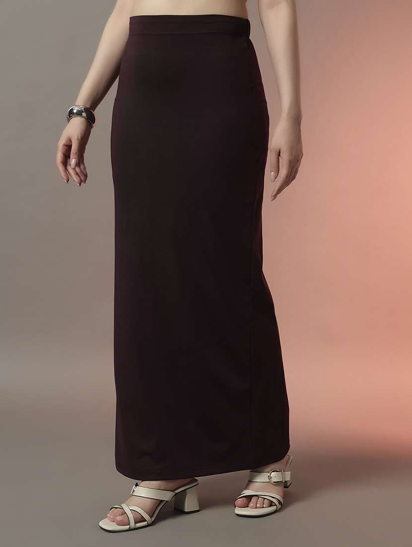 women solid high rise bodycon maxi skirt - 22006896 - Standard Image - 3