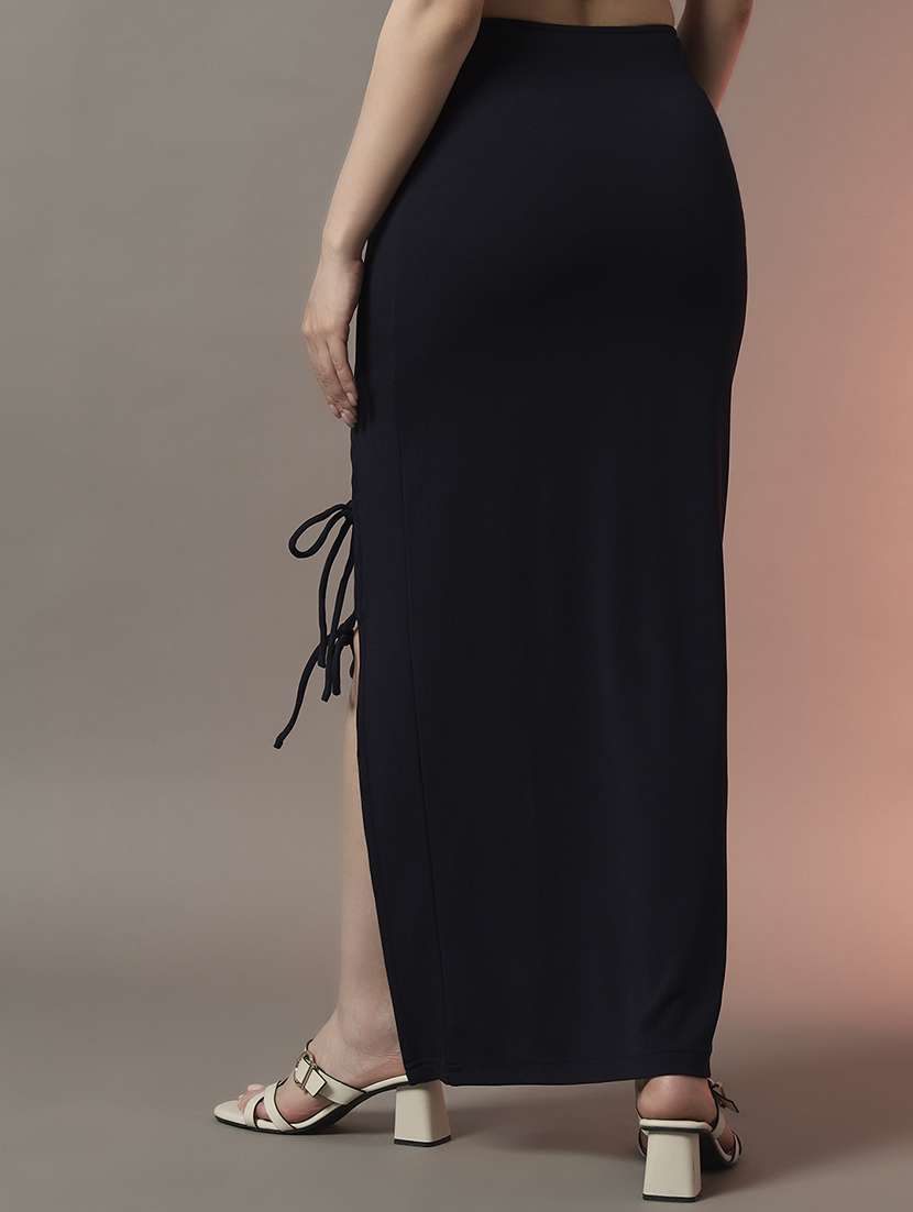 women solid high rise bodycon maxi skirt - 22006901 -  Standard Image - 3