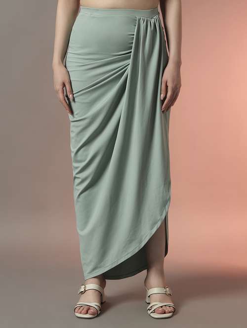 women solid high rise tulip maxi skirt - 22006902 - Standard Image - 0