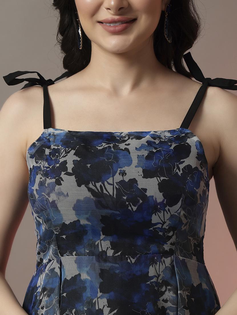 women floral printed shoulder strap fit & flare dress - 22006906 - Standard Image - 5