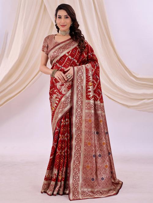 women self design kanjivaram saree with blouse - 22006935 - Standard Image - 0