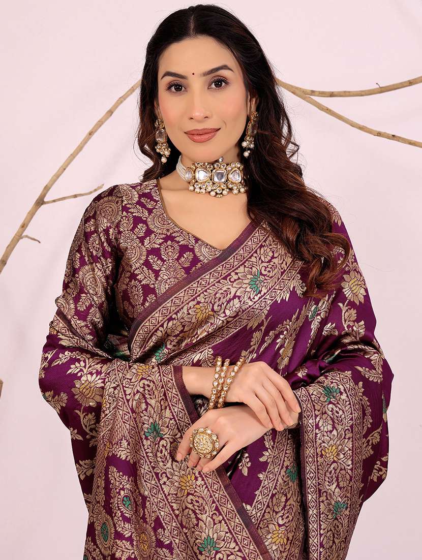 women self design banarasi saree with blouse - 22006960 - Standard Image - 3
