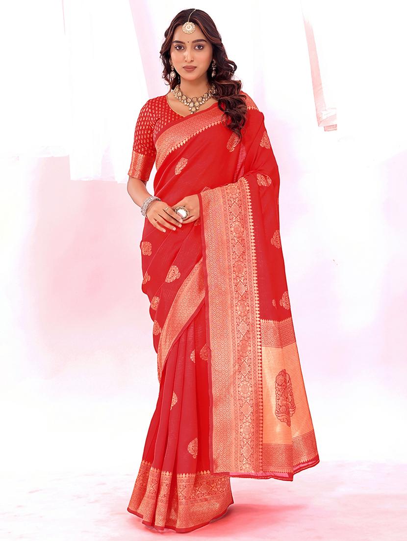 women self design kanjivaram saree with blouse - 22006971 - Zoom Image - 0