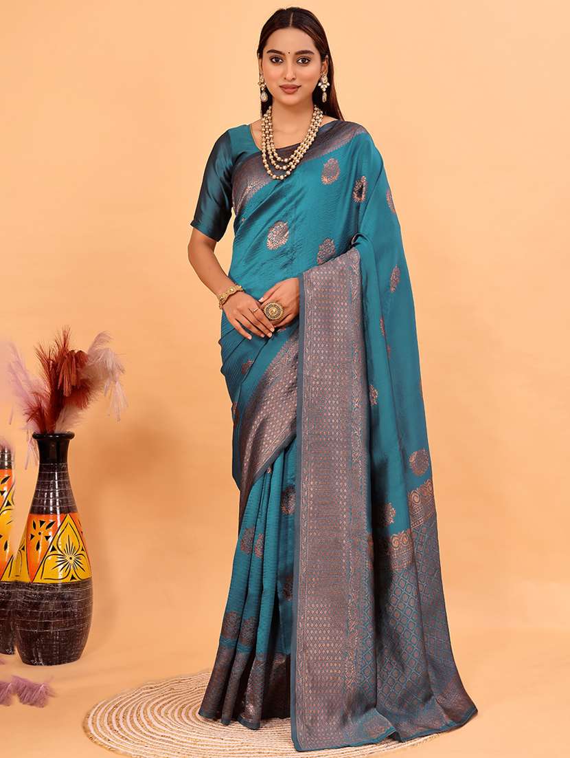 women self design kanjivaram saree with blouse - 22006980 -  Zoom Image - 0