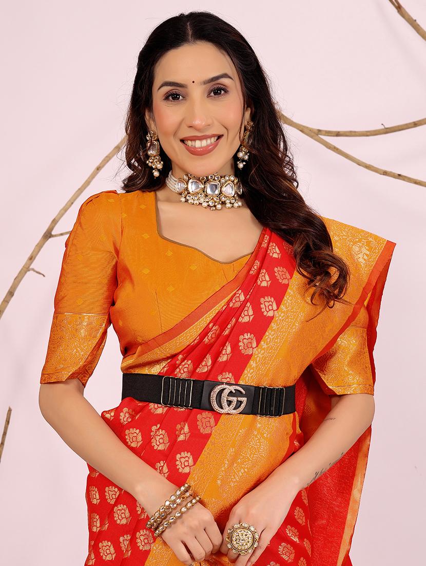 women self design banarasi saree with blouse - 22006985 - Standard Image - 3