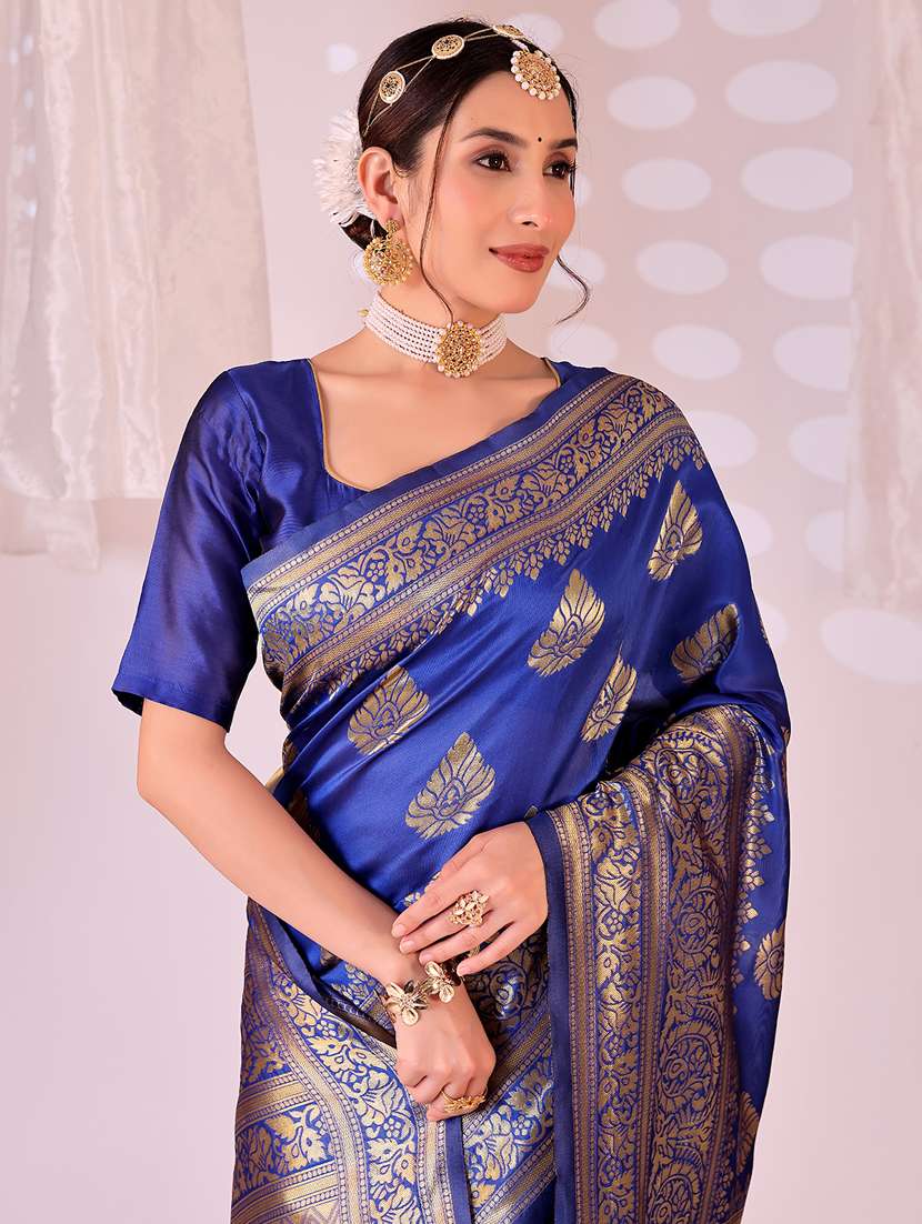 women self design banarasi saree with blouse - 22006991 -  Standard Image - 3