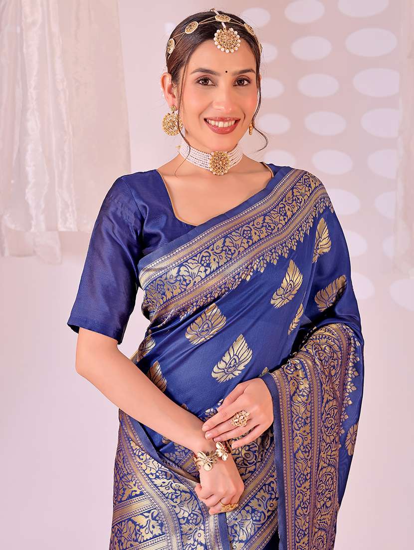 women self design banarasi saree with blouse - 22006995 -  Standard Image - 3