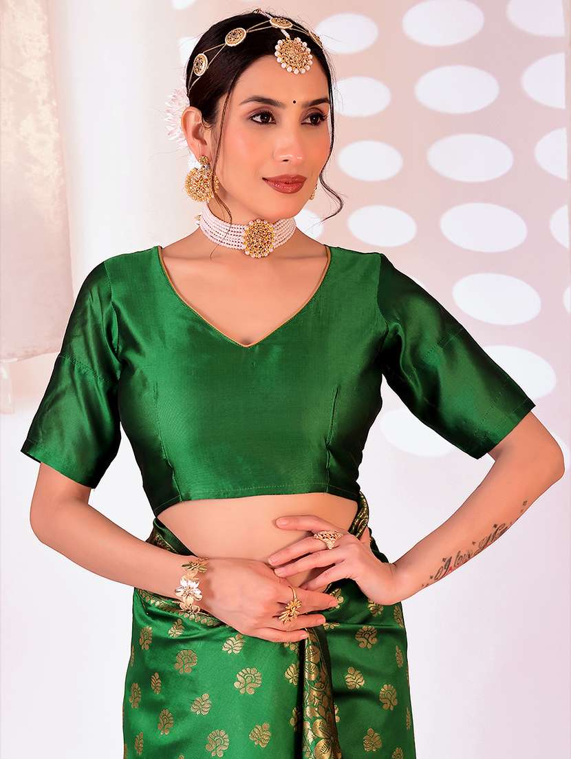 women self design banarasi saree with blouse - 22007011 -  Standard Image - 3