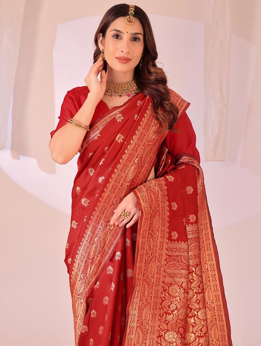 women self design banarasi saree with blouse - 22007024 - Standard Image - 3