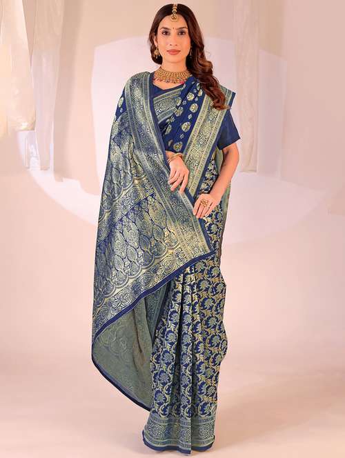 women self design banarasi saree with blouse - 22007032 - Standard Image - 0