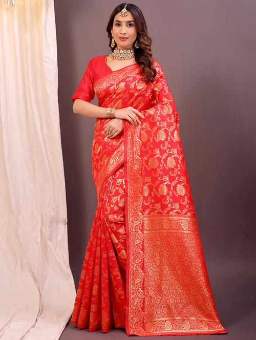 women self design banarasi saree with blouse - 22007034 - Standard Image - 0