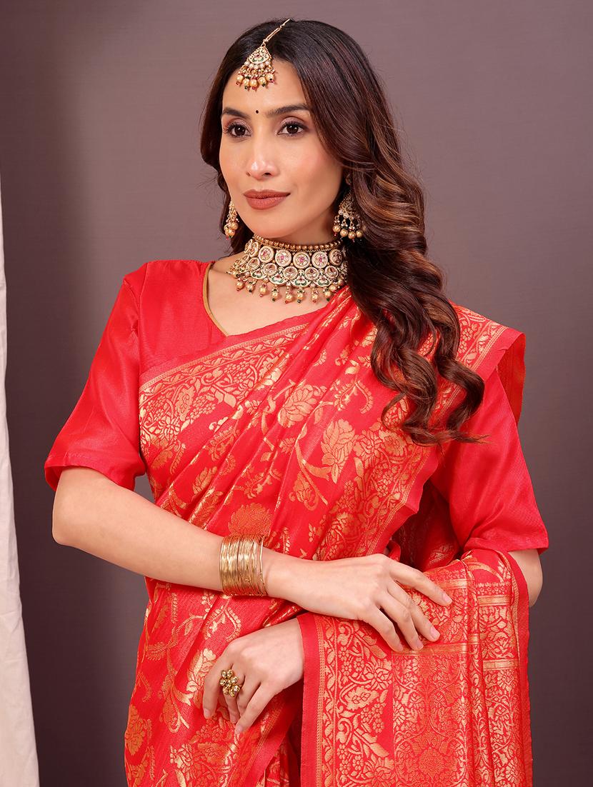 women self design banarasi saree with blouse - 22007034 - Standard Image - 3