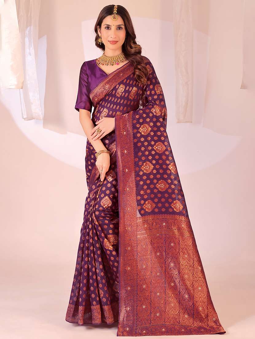 women self design banarasi saree with blouse - 22007035 - Zoom Image - 0