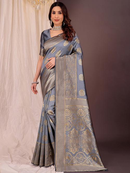women self design banarasi saree with blouse - 22007037 - Standard Image - 0
