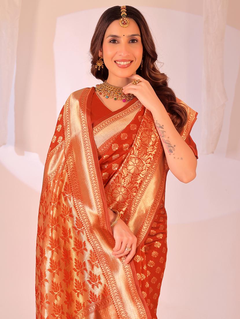 women self design banarasi saree with blouse - 22007065 - Standard Image - 3