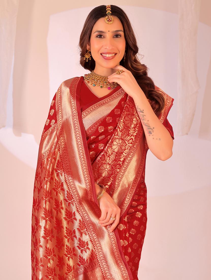 women self design banarasi saree with blouse - 22007073 - Standard Image - 3