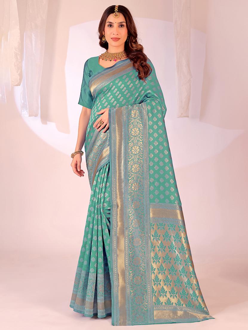 women self design banarasi saree with blouse