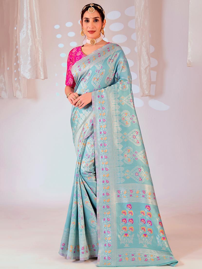 women self design banarasi saree with blouse - 22007088 -  Zoom Image - 0