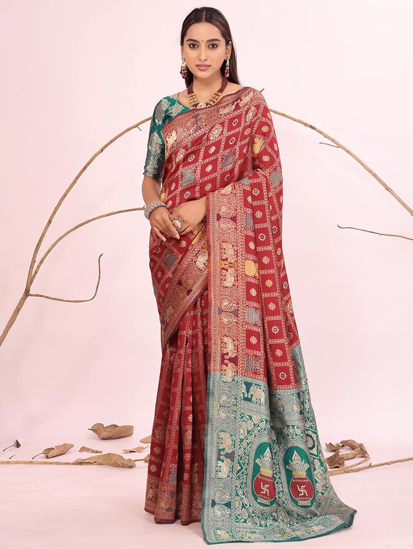 women self design banarasi saree with blouse - 22007102 -  Zoom Image - 0