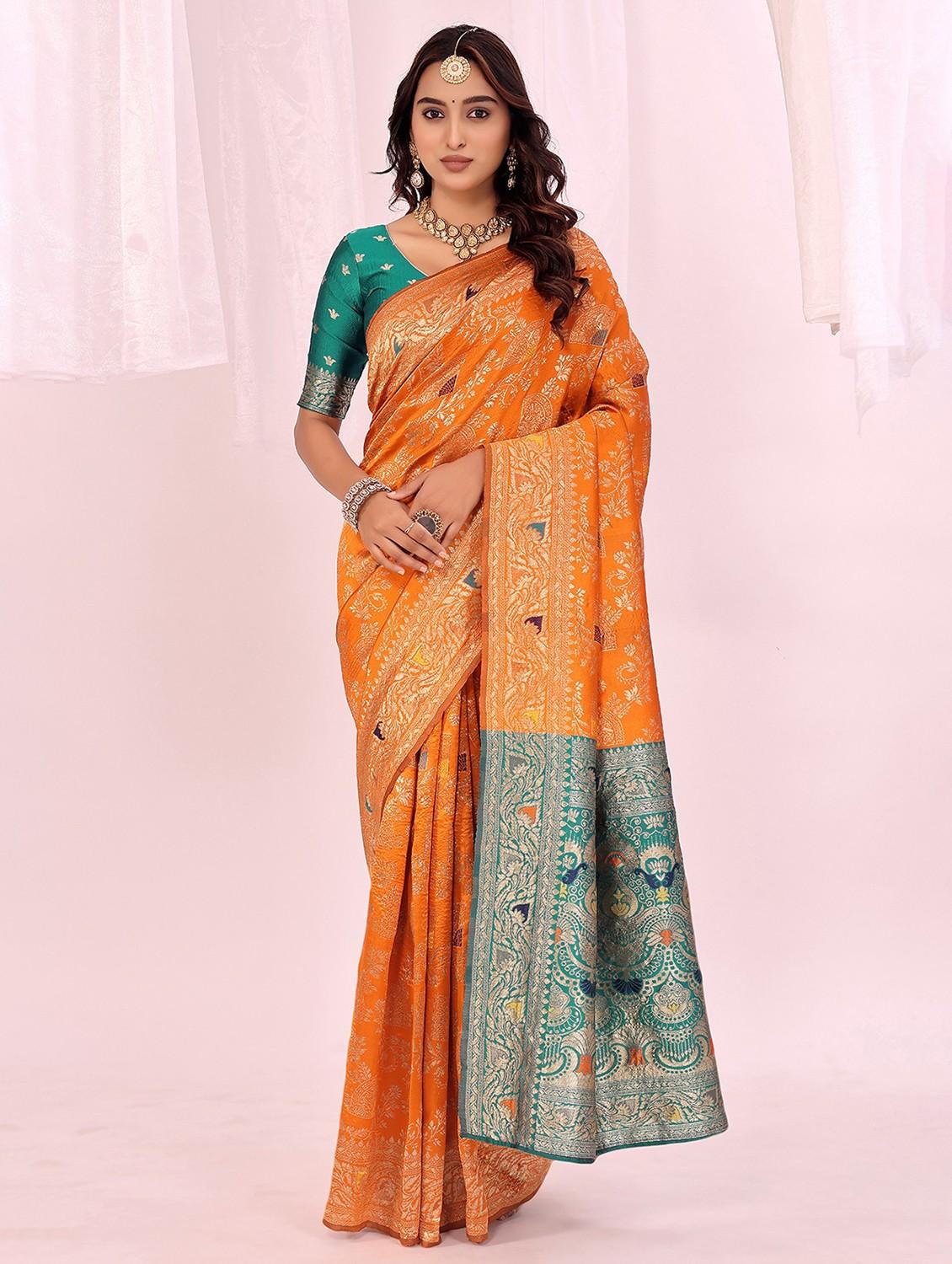 women self design banarasi saree with blouse - 22007137 - Zoom Image - 0