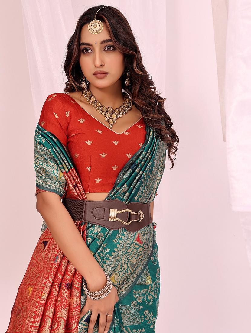 women self design banarasi saree with blouse - 22007139 - Standard Image - 3