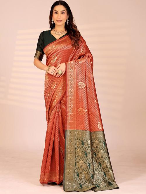 women self design kanjivaram saree with blouse - 22007161 - Standard Image - 0