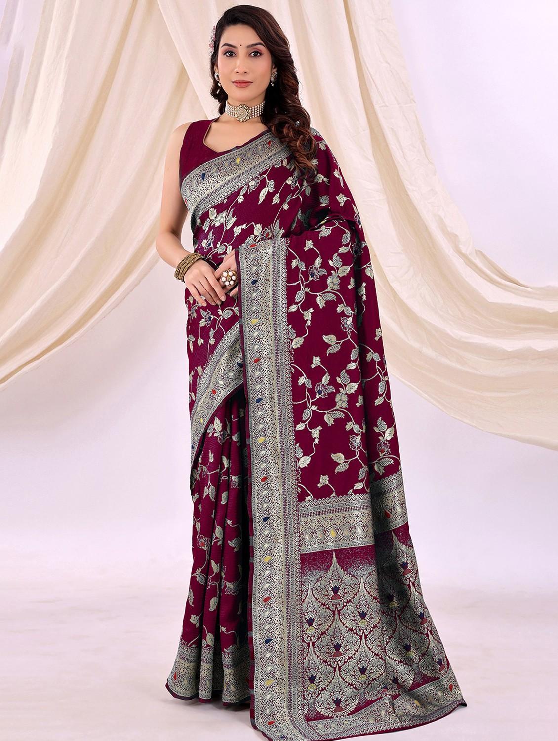 women self design banarasi saree with blouse - 22007164 -  Zoom Image - 0