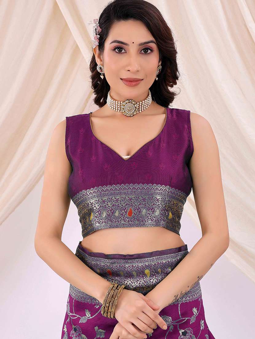 women self design banarasi saree with blouse - 22007165 -  Standard Image - 3