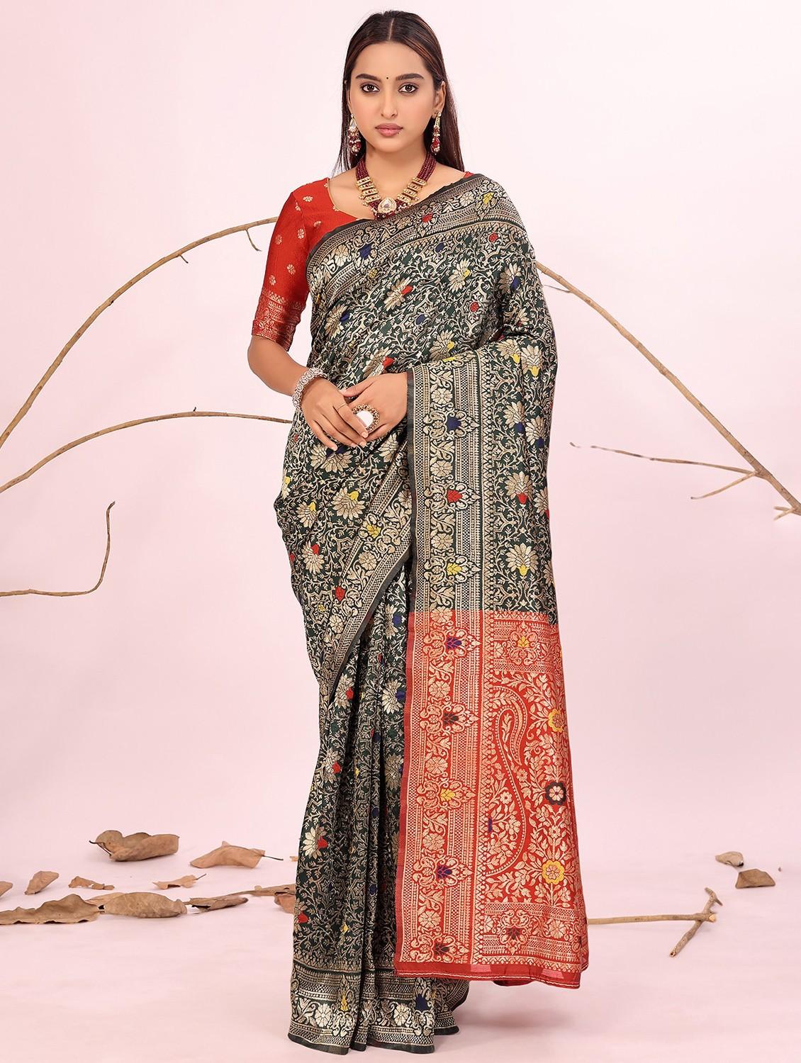 women self design banarasi saree with blouse - 22007180 - Zoom Image - 0
